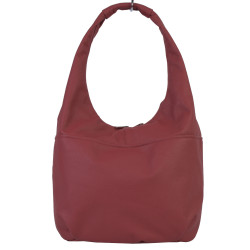 Torebka damska owalny Worek Shopper pojemna czerwona torba